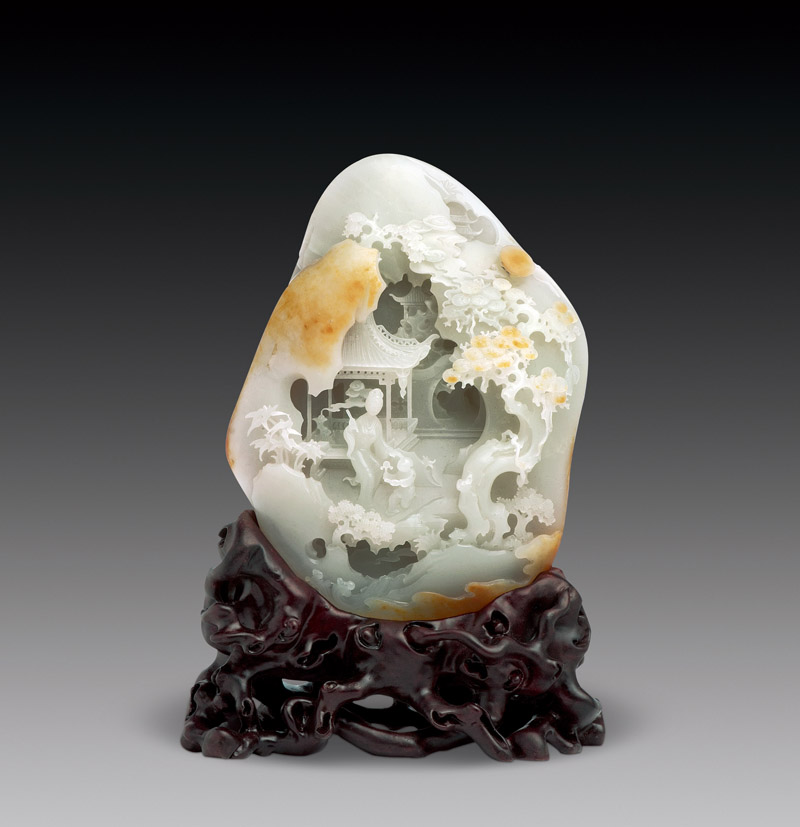 白玉《教子图》